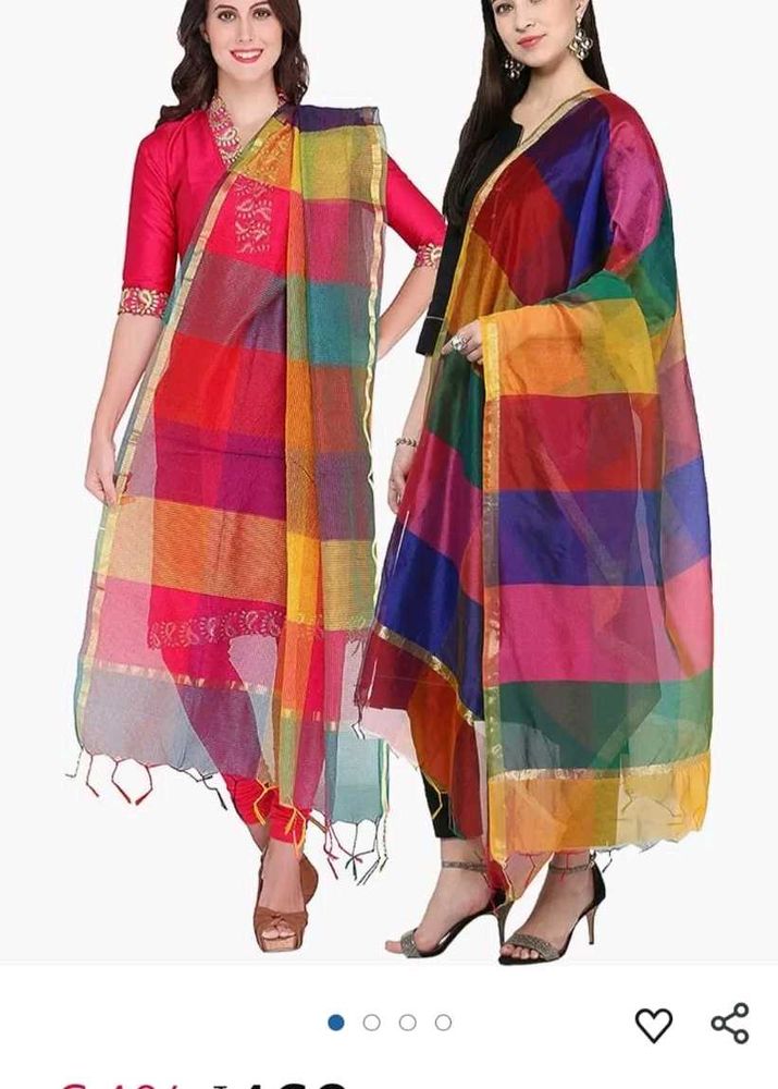 Combo 2 Elegant  Multicolor Chanderi Dupatta