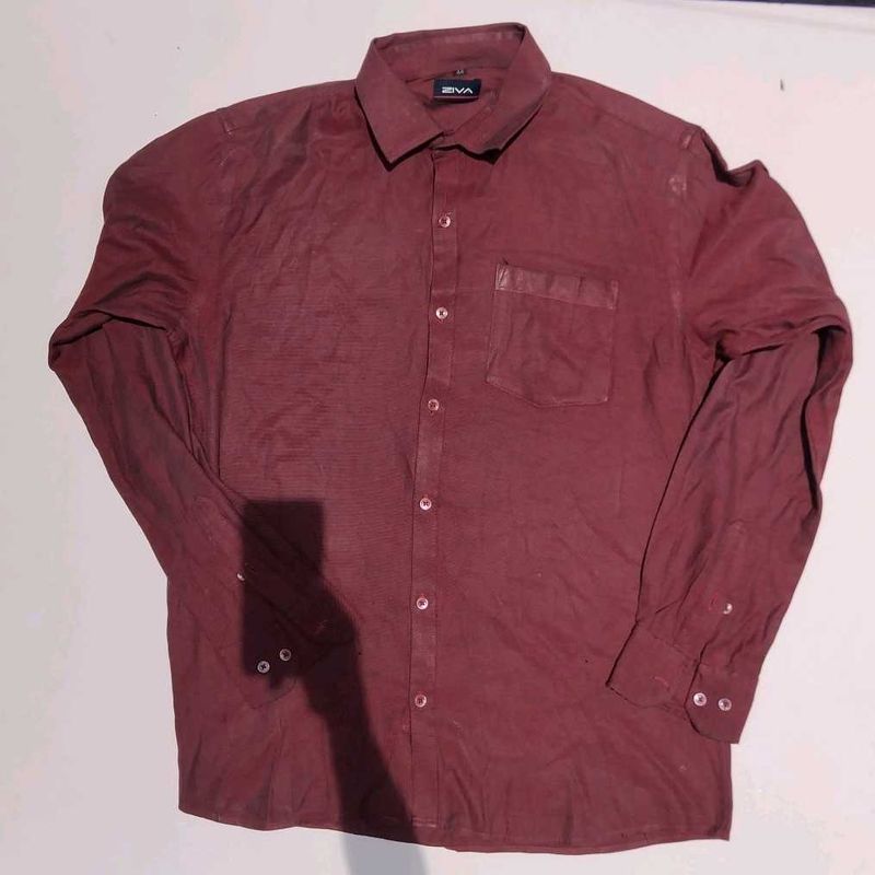 Burgundy Button-Down Shirt