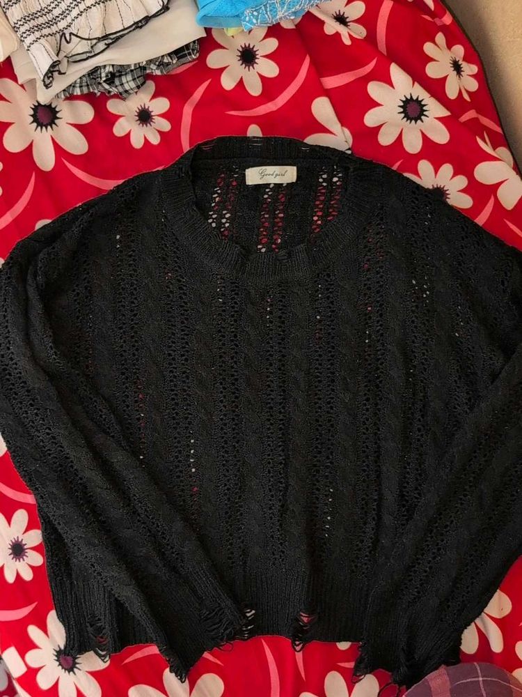 Black knit sweater