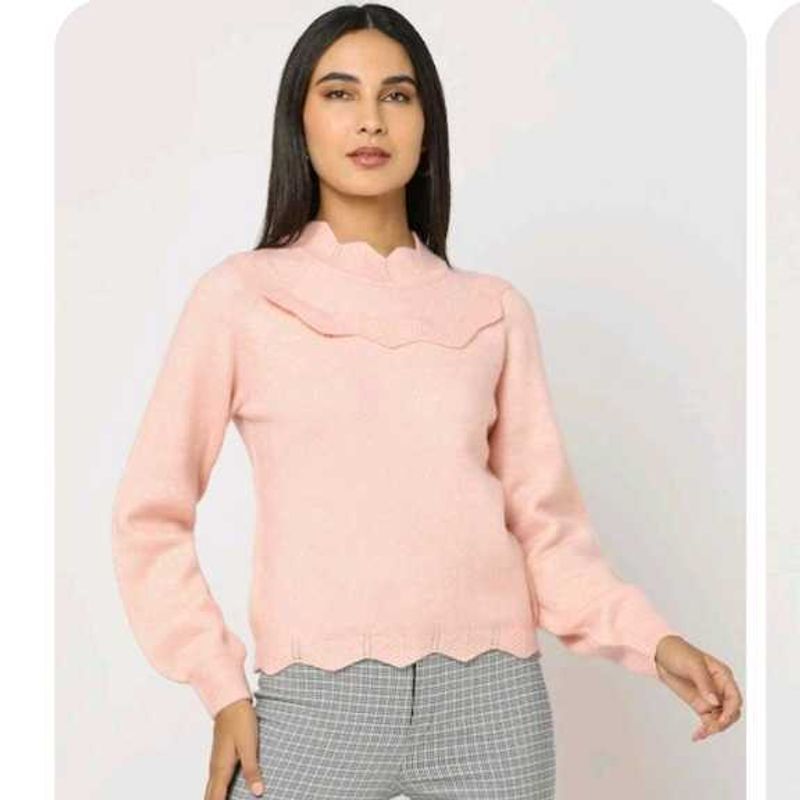 Pretty Pink Ruffled Sweater