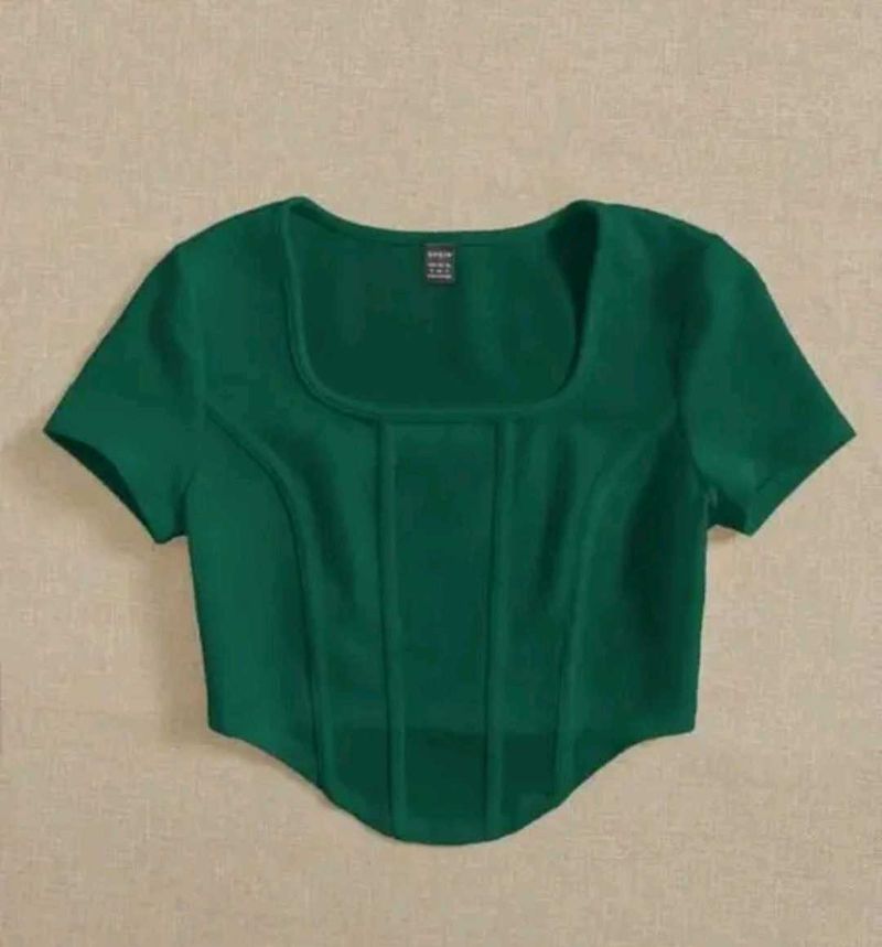 Green Corset Style Top