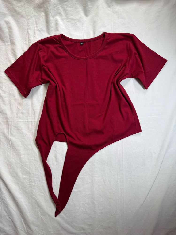 Waist Tie Knot Crop Top