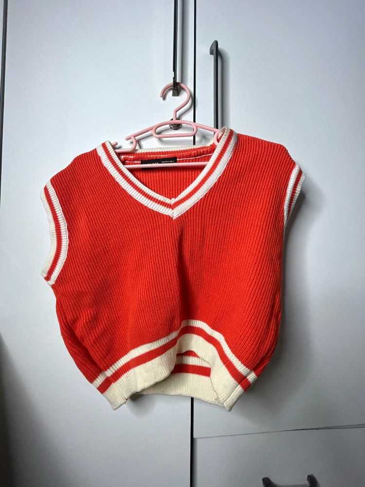 Cute Orange Knit Vest