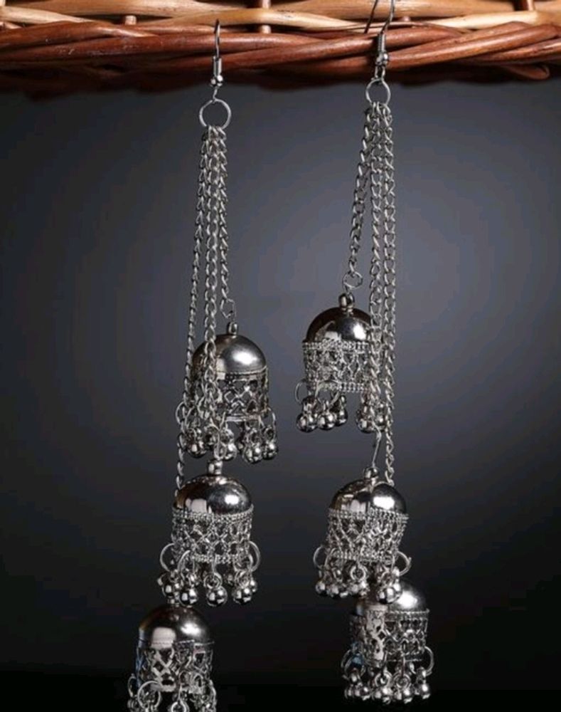 Oxides Silver Colour Earrings