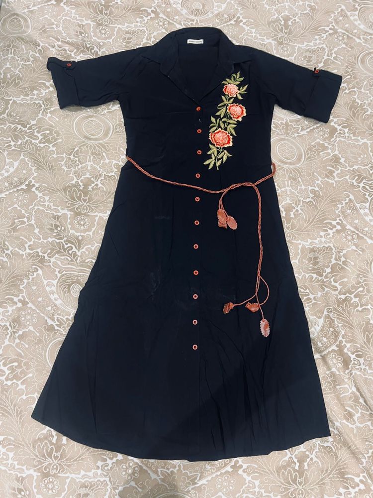 Floral Embroidered Midi Dress