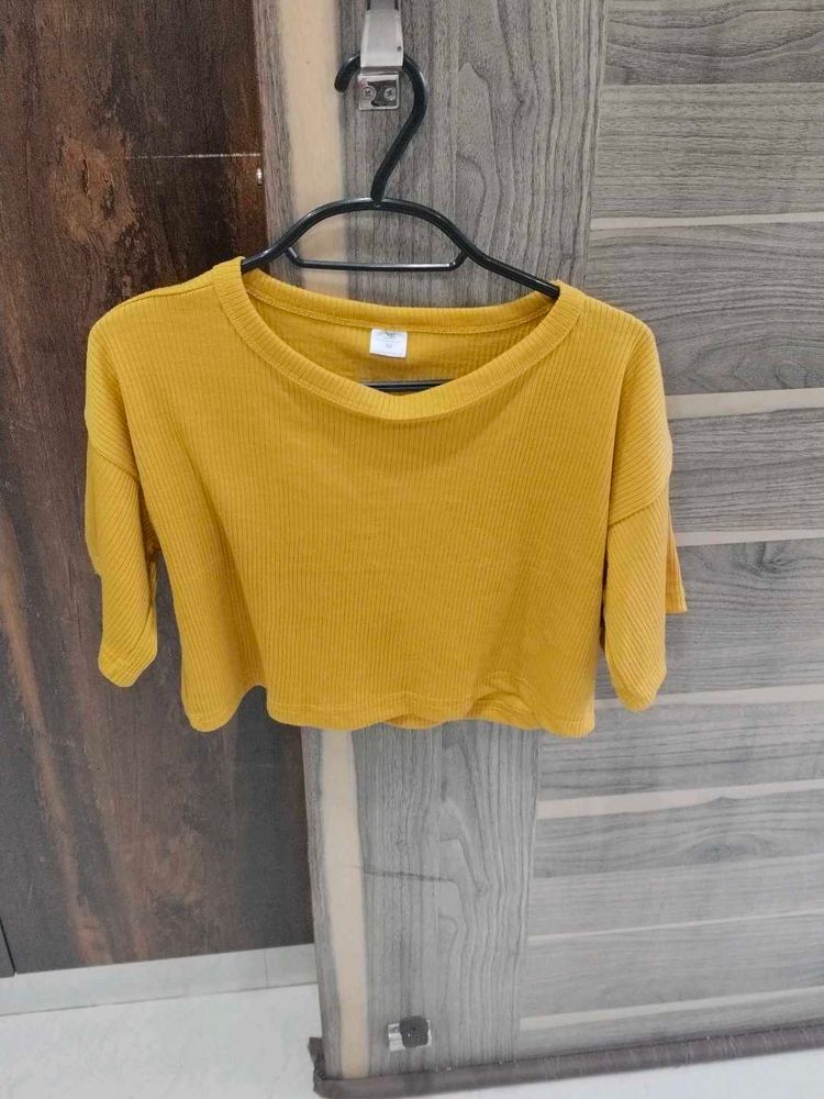 Mustard Crop Top