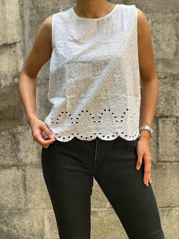White Casual Top