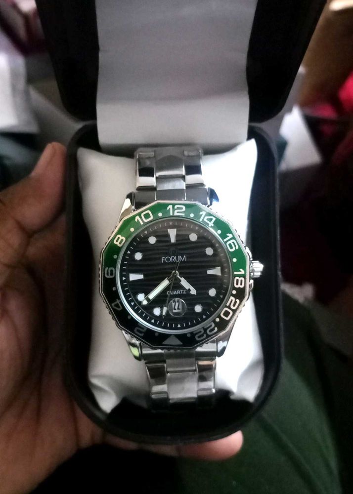 Forum Quartz Watch - Silver &amp; Green