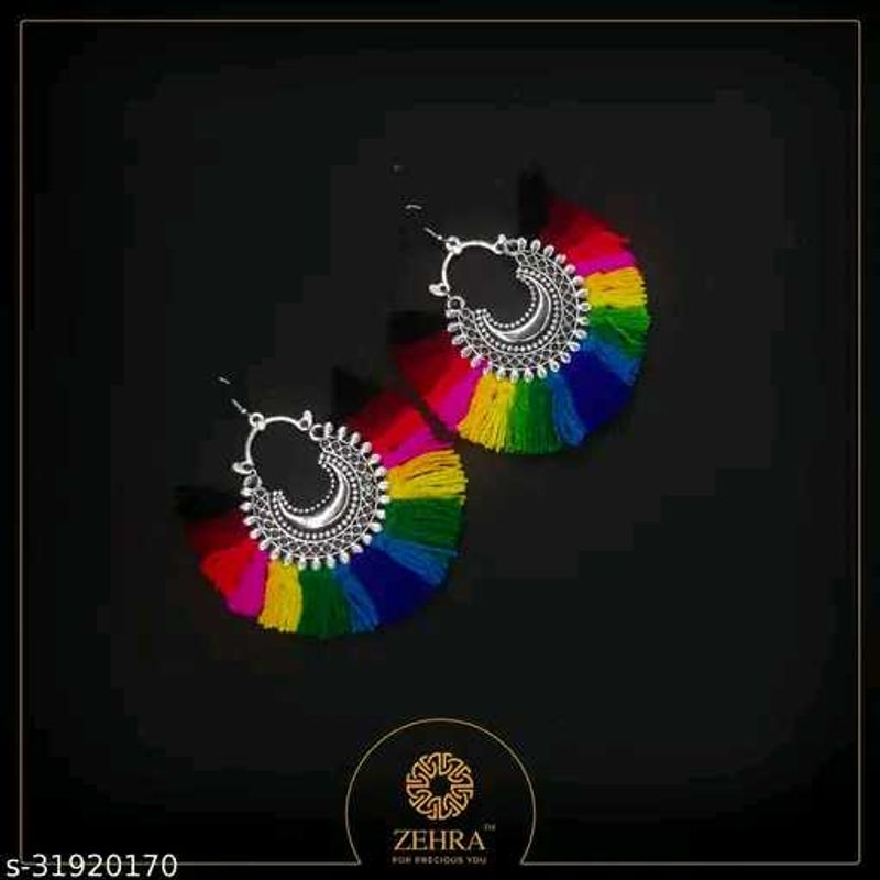 Rainbow Tassel Earrings