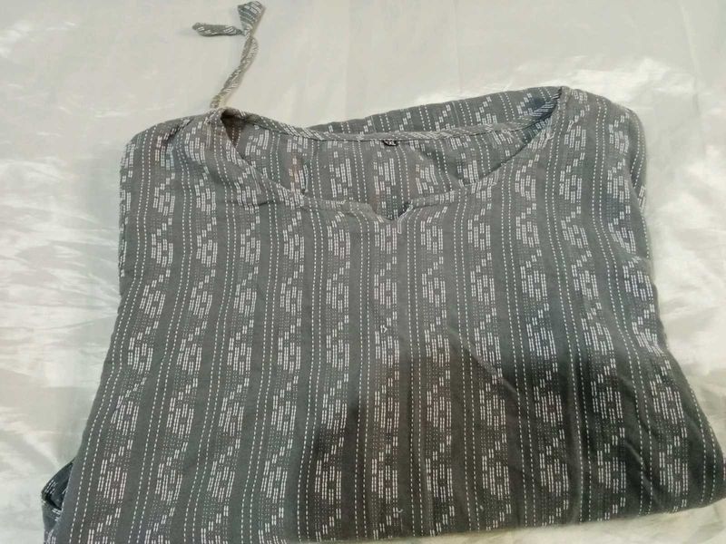 Gray Printed Kurta