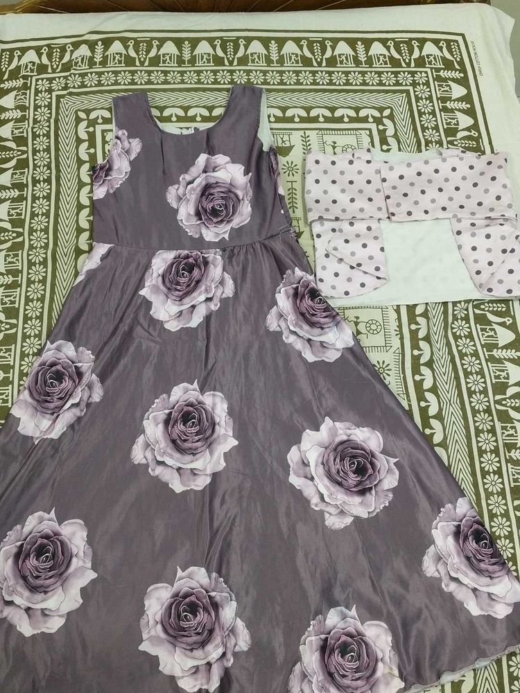 Floral Print Grey Dress