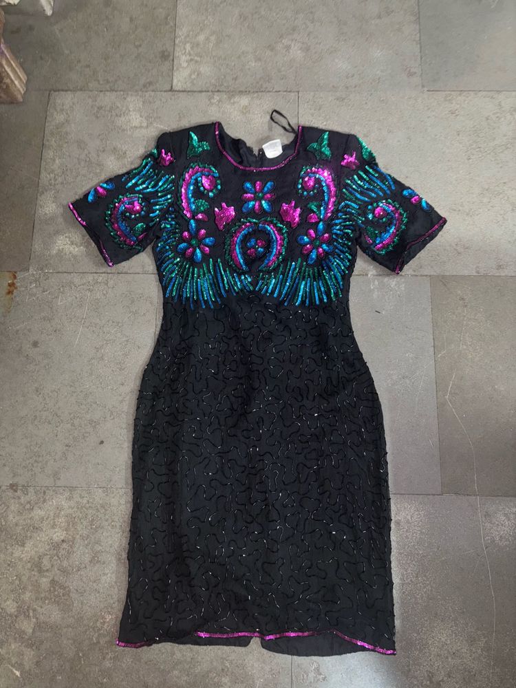 Black Sequence Party Dress