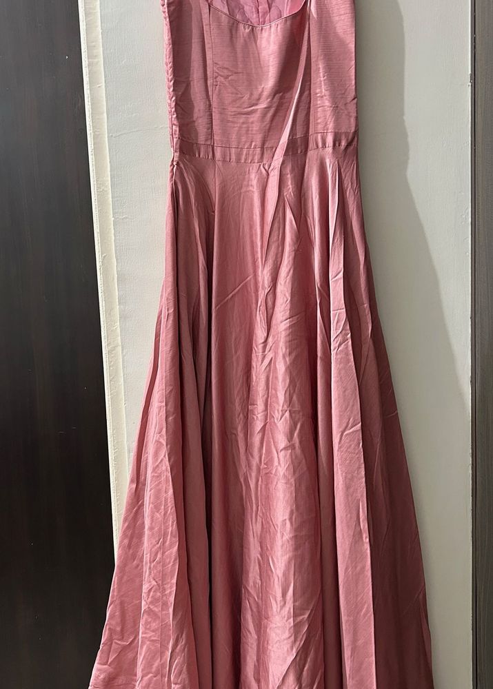 Rose Pink Ethnic Gown/one Piece