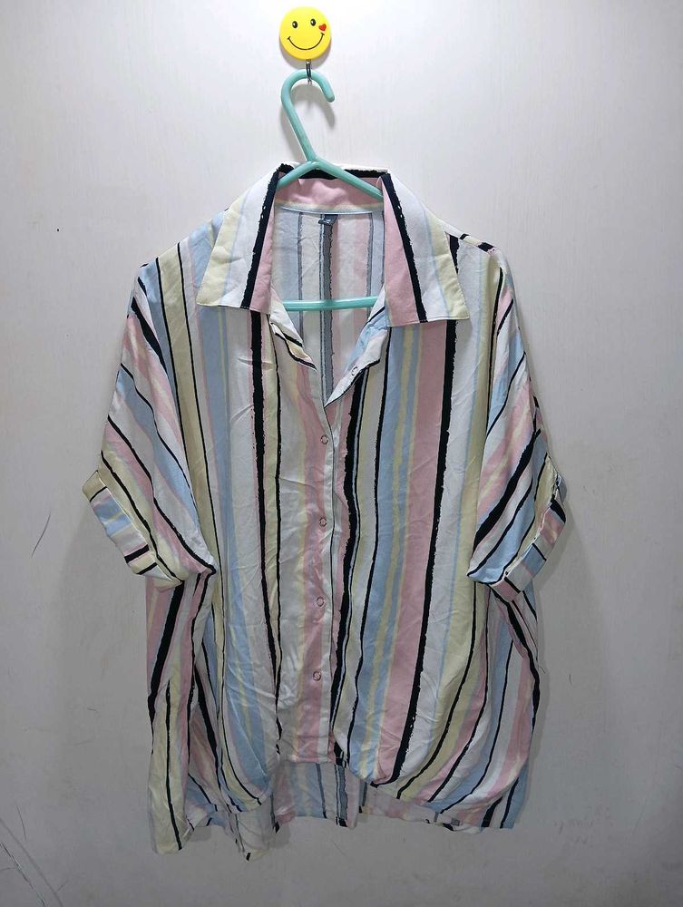 Striped Button-Up Shirt