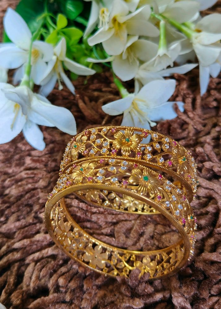 One Gram Gold Broad Heavy Bangles