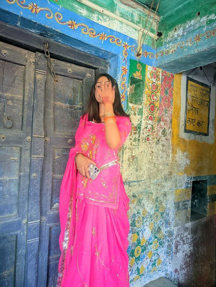 Elegant Hot Pink Rajputi Poshak