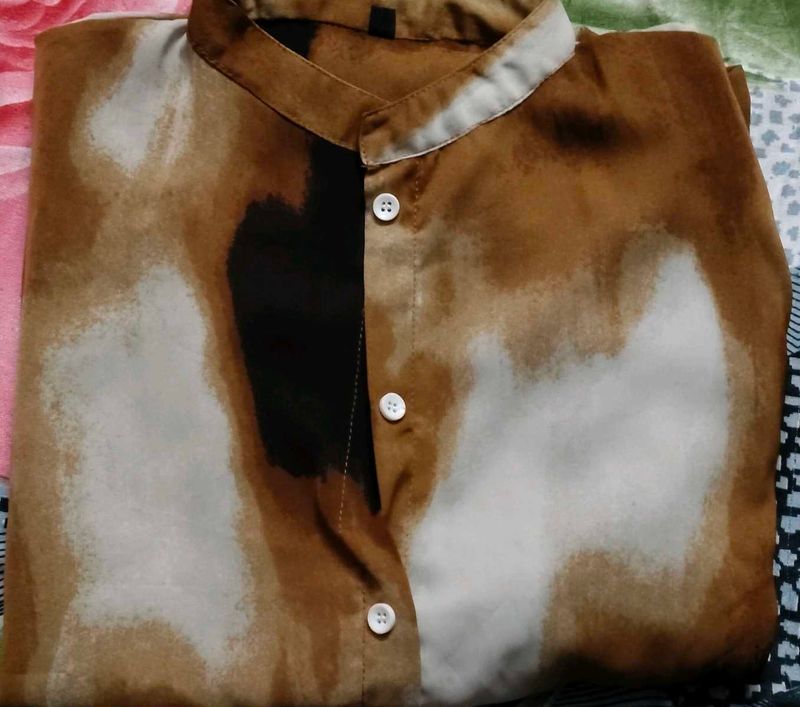 Stylish Brown Print Shirt
