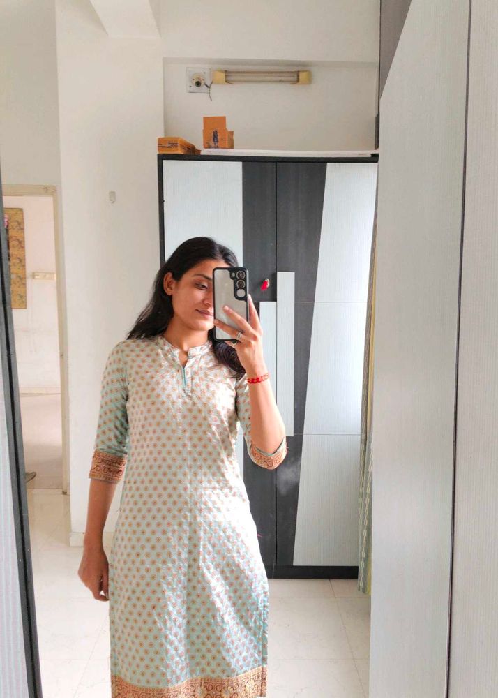 Beautiful Silver Straight Kurti