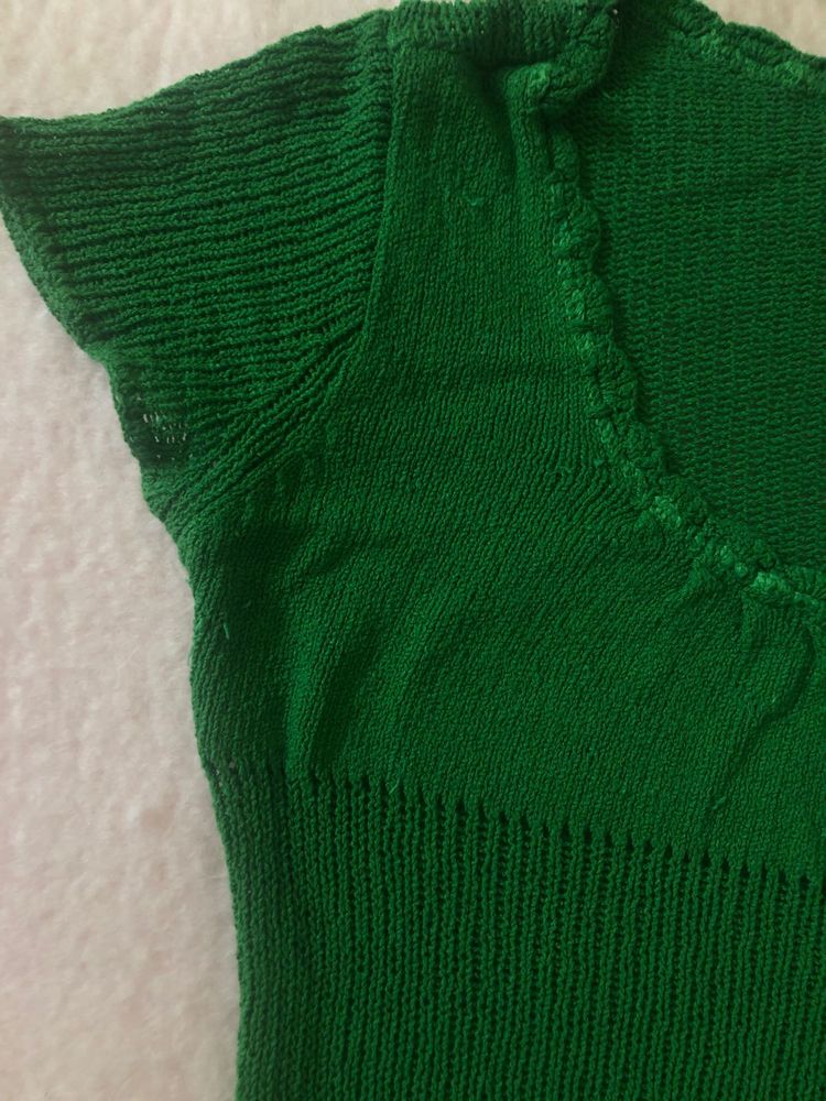 Green Knit Top