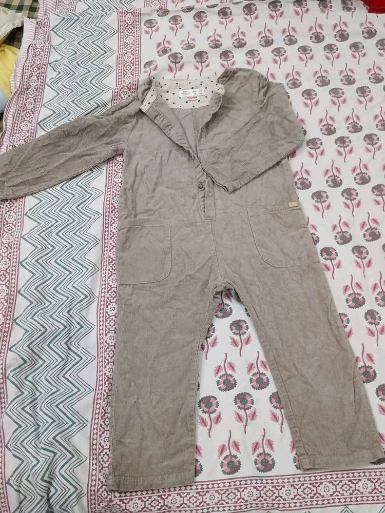 Beige Long Sleeve Jumpsuit
