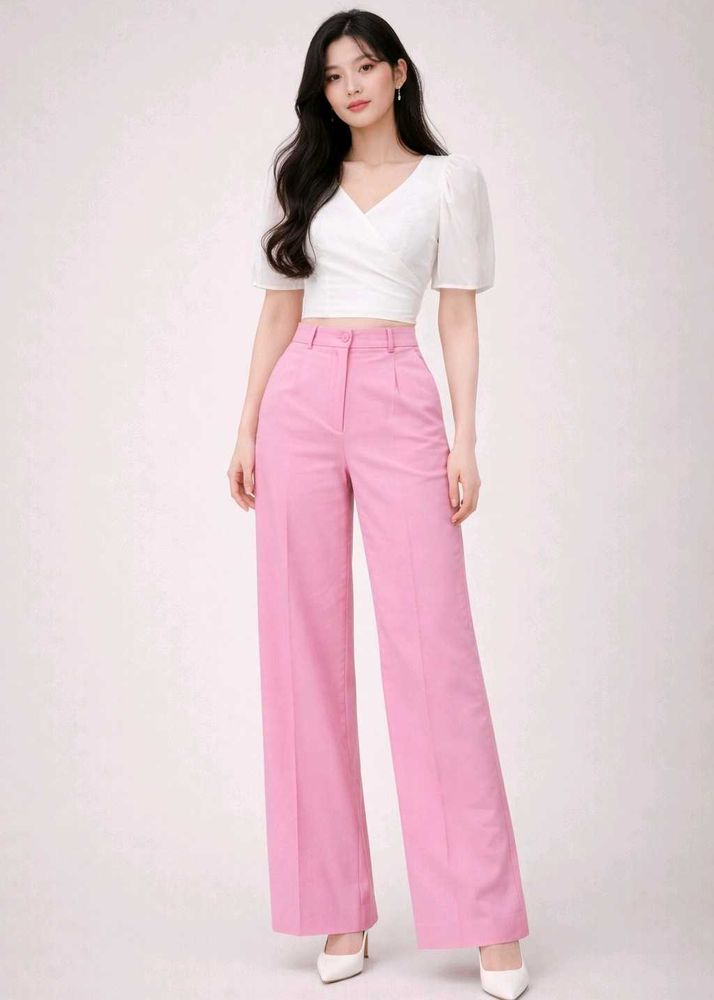 Elegant Pink Wide Leg pant