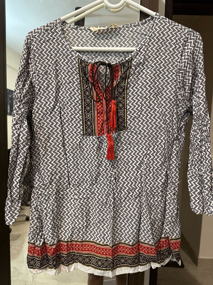 Boho Print Tunic Top