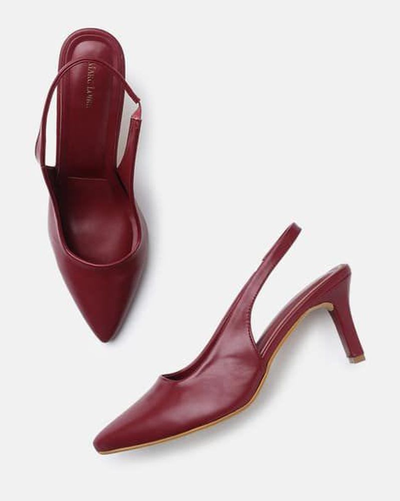 Sling Back Dark Red Pumps