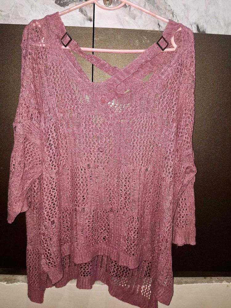 ComboDusty rose knit top &amp;lightgold Shirt