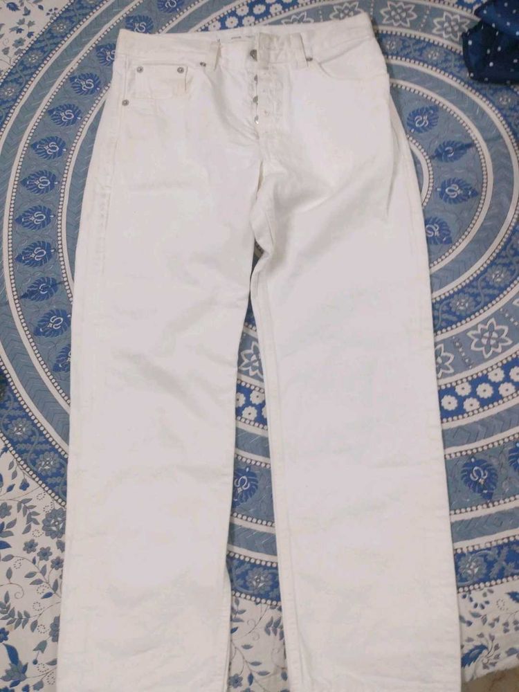 White Straight Leg Jeans
