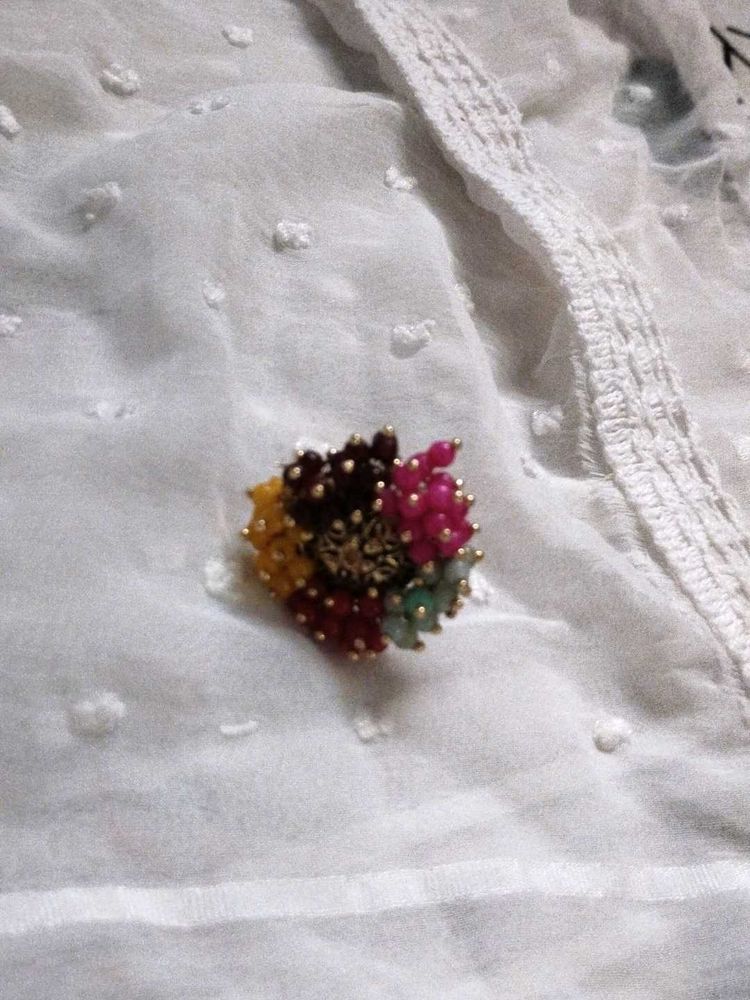 Pearl Designed Colourful Ring