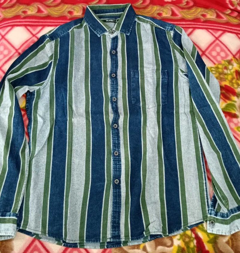 Striped Button-Down Shirt