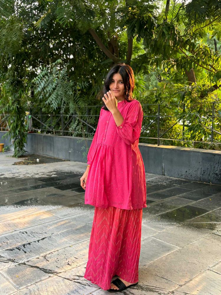 Pink Kurta Palazzo Set