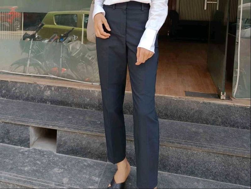 Blue Straight Leg Pants