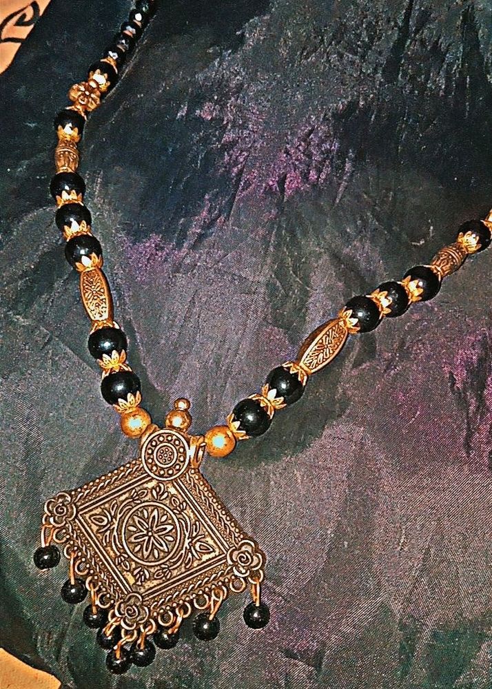 Designer Different Oxidised Pendent Black Pearl Ma