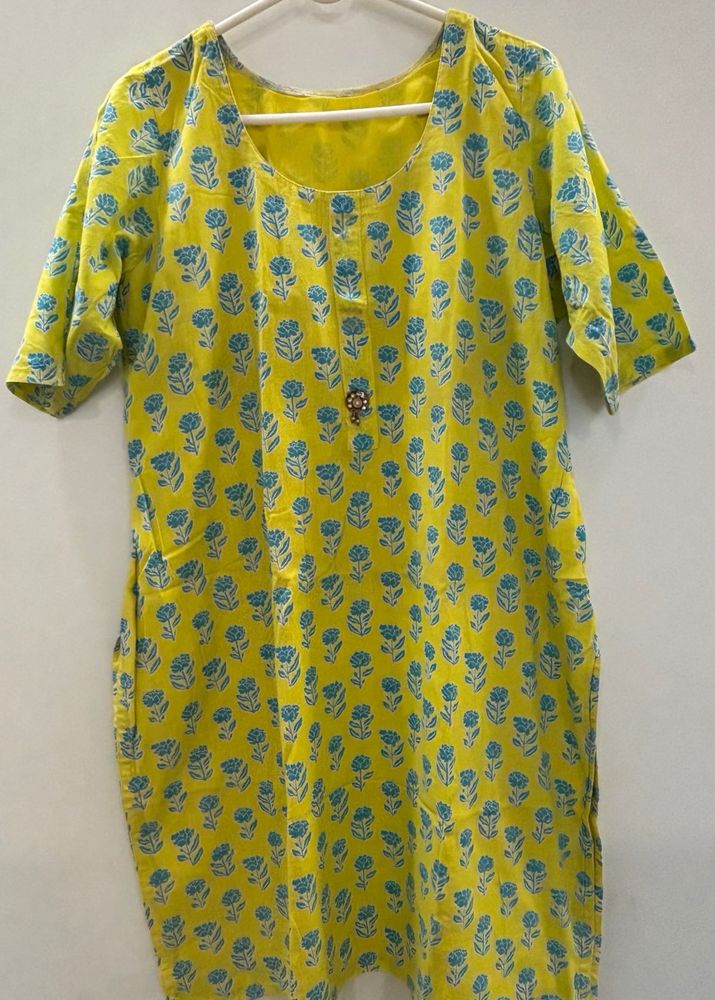 Cotton Kurta Set with Salwar &amp; Dupatta