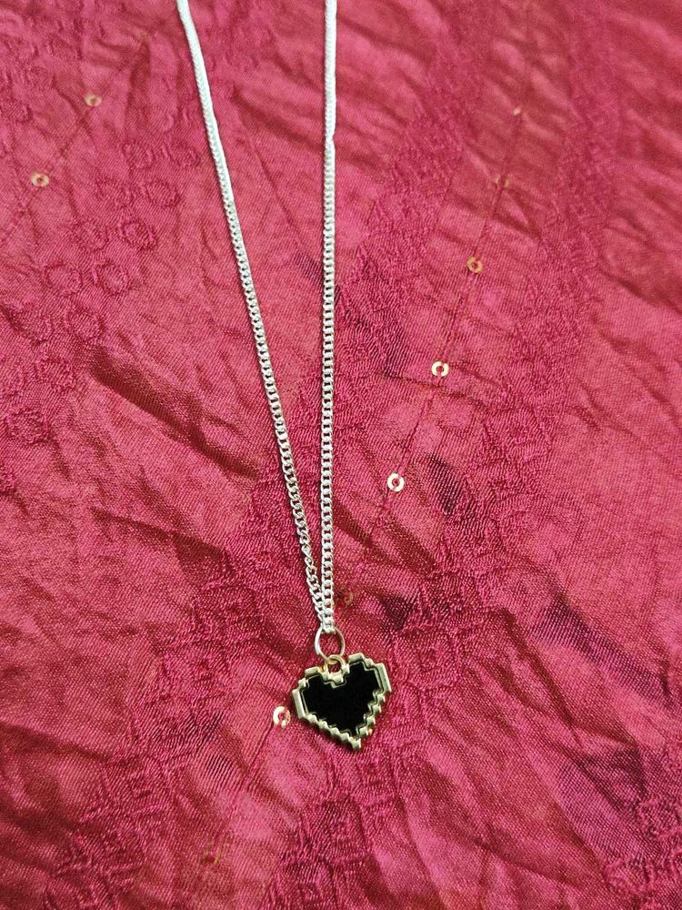 Pixel Heart Pendant Necklace