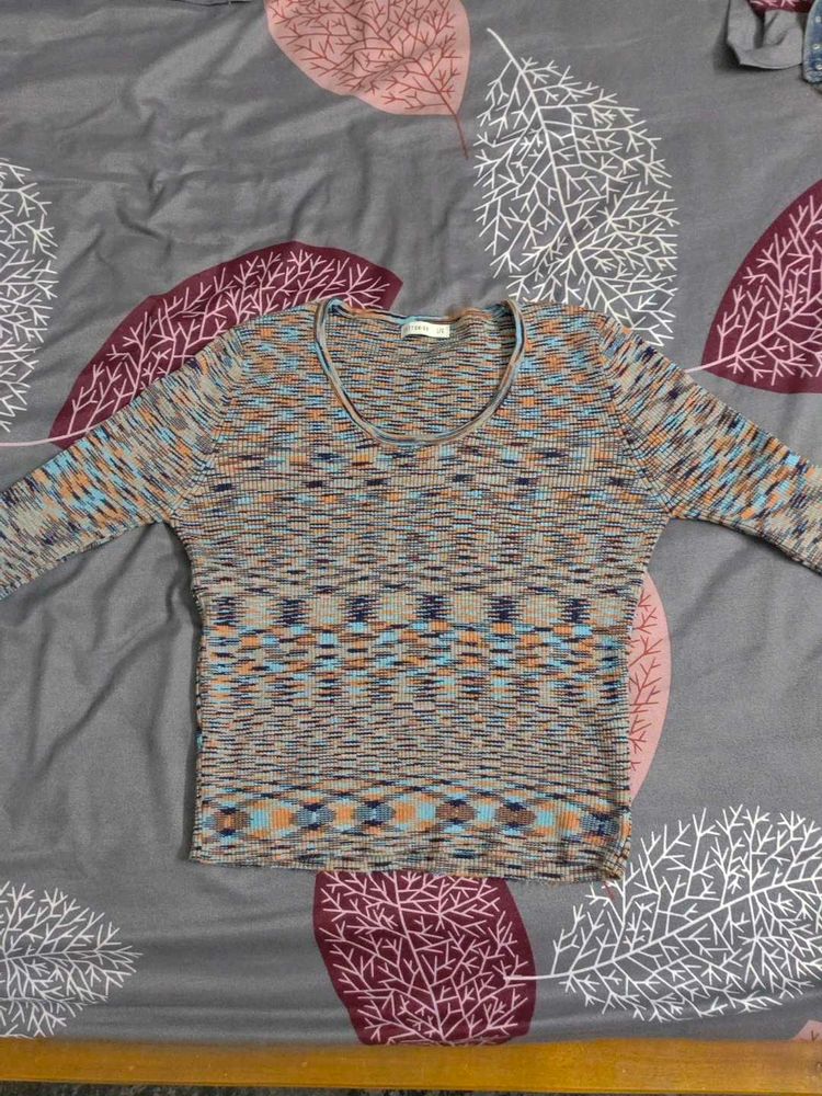 Patterned Knit Sweater