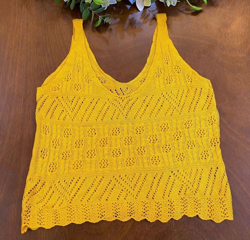Yellow Knit Tank Top
