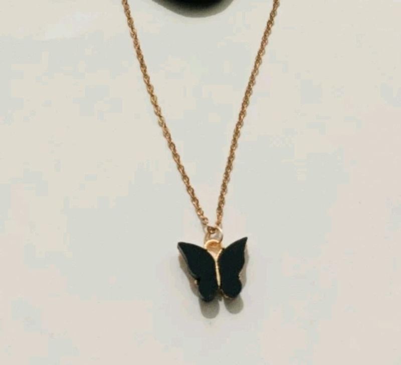 Black Butterfly Necklace