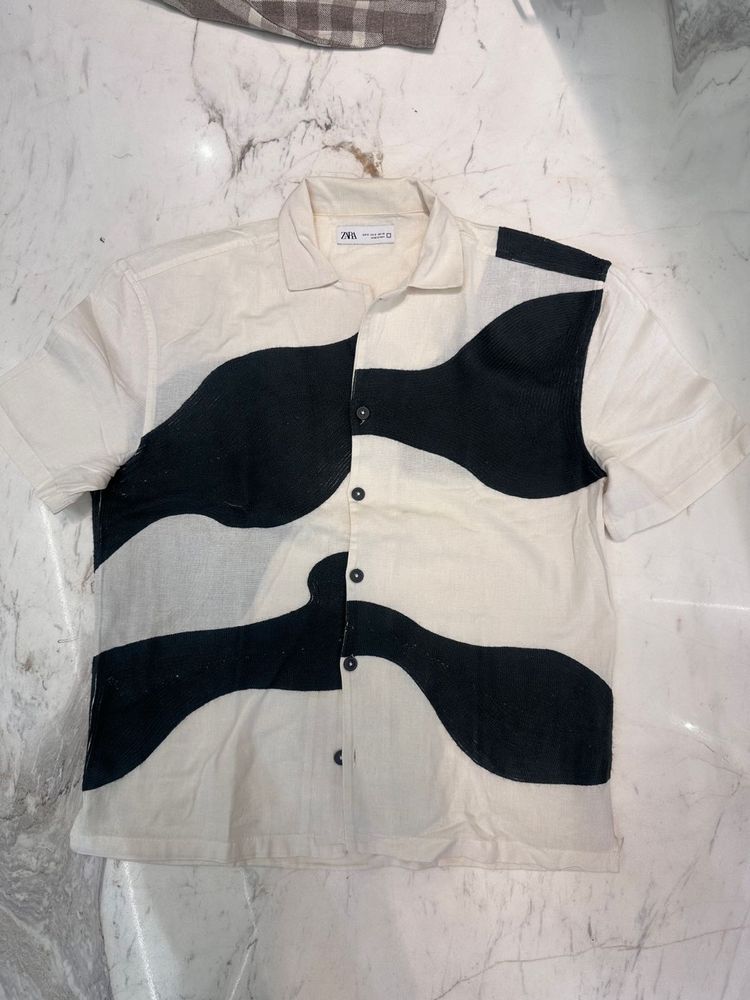 Zara Patterned Short Sleeve Shirt