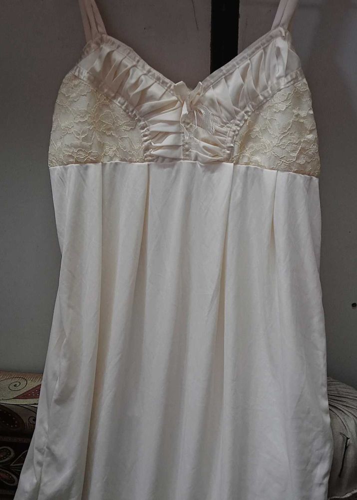 Ivory Lace Trim Slip Dress