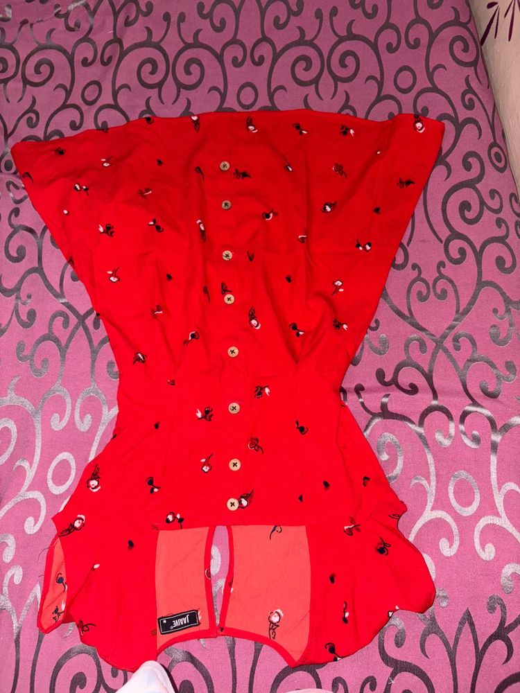 Red Printed Dress