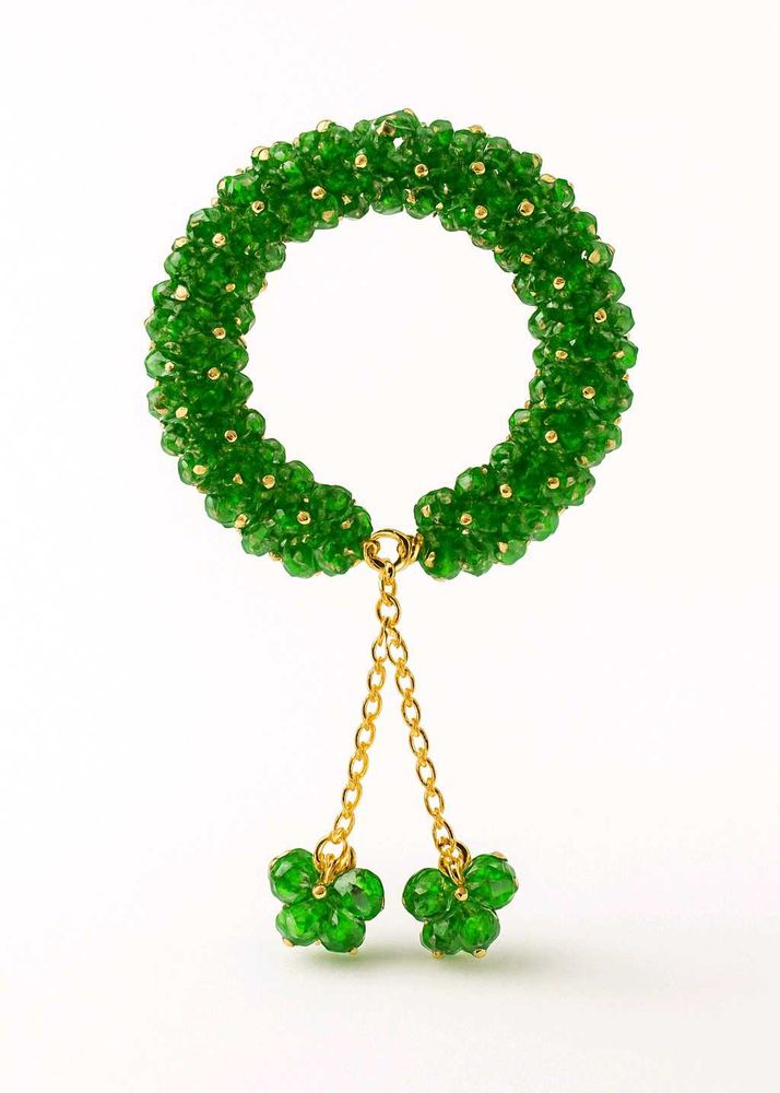 Green Beaded Gajra Bracelet