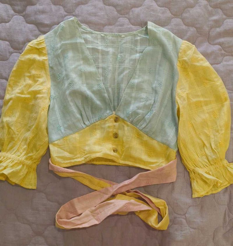 Cute Colorblock Crop Top