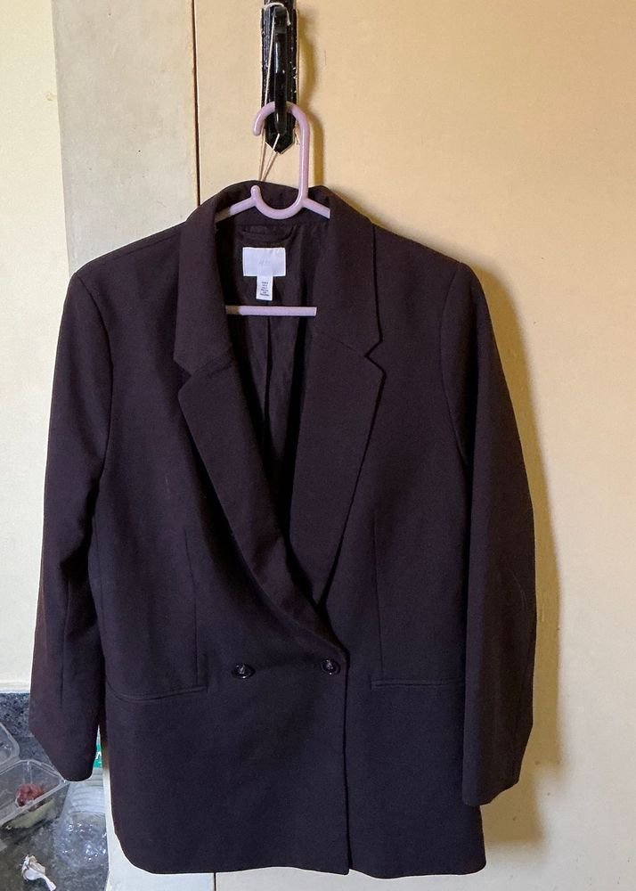 H&amp;m Unisex Coffee Brown Oversized Blazer