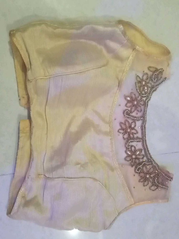 Embroidered Golden Blouse