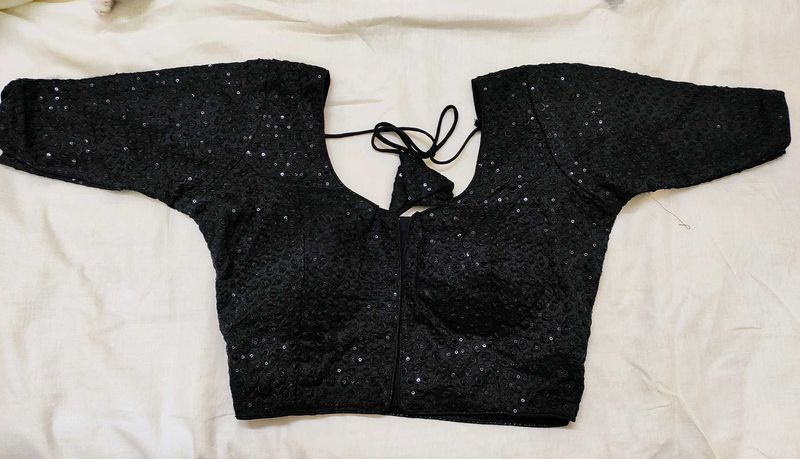 Elegant Black Sequin Blouse