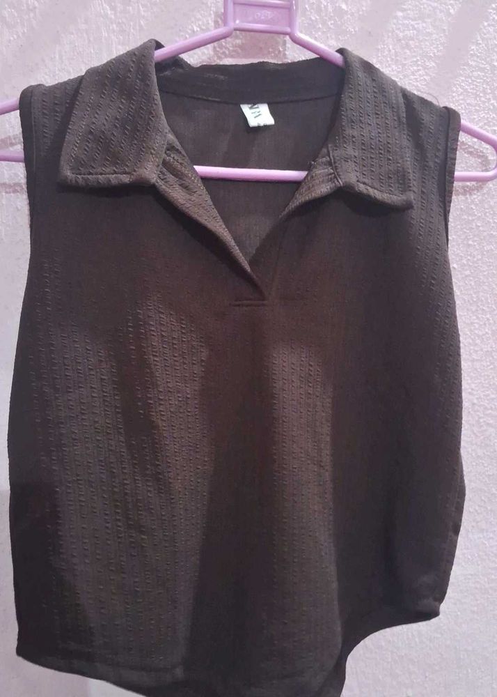 Coffee Brown Sleeveless Top