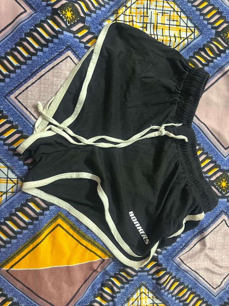 Bonkers Black &amp; White Trim Shorts