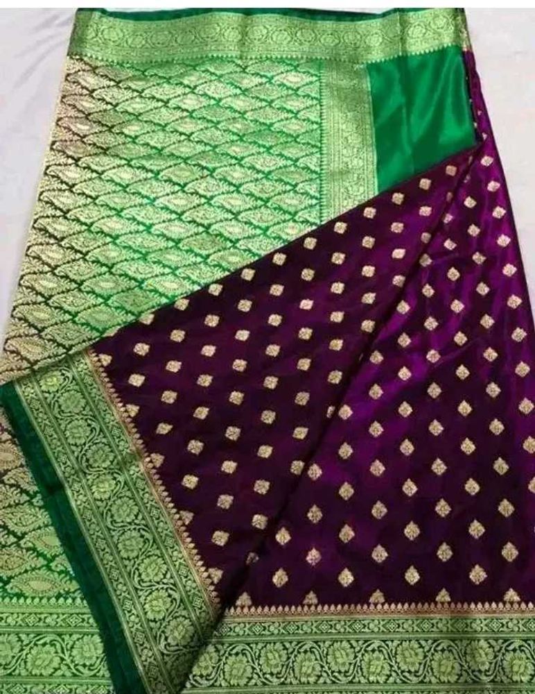 Purple And Green Banarasi Silk For Womens